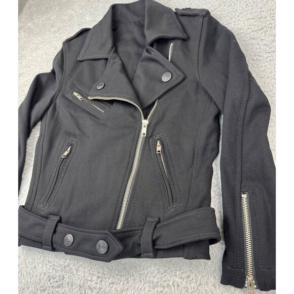 True Religion Womens S Black "Store Sample" Biker Jacket 90s Y2K Gothic Skater - Picture 8 of 14